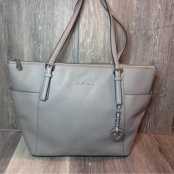 Michael Kors Taupe Leather Tote - Picture 1 of 12